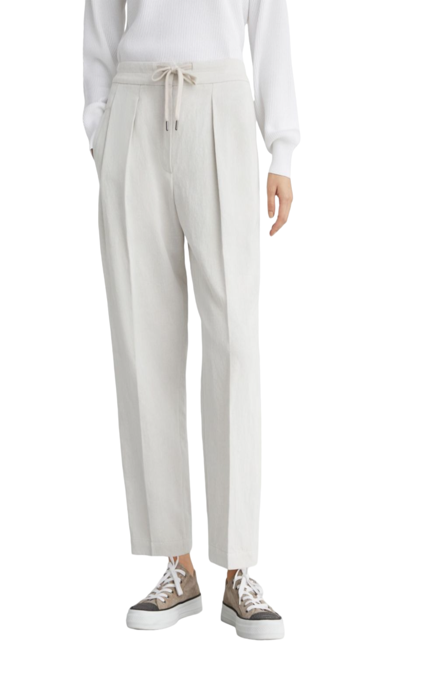 Load image into Gallery viewer, Straight-leg gabardine trousers