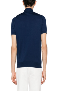 Contrasting-trim cotton polo shirt