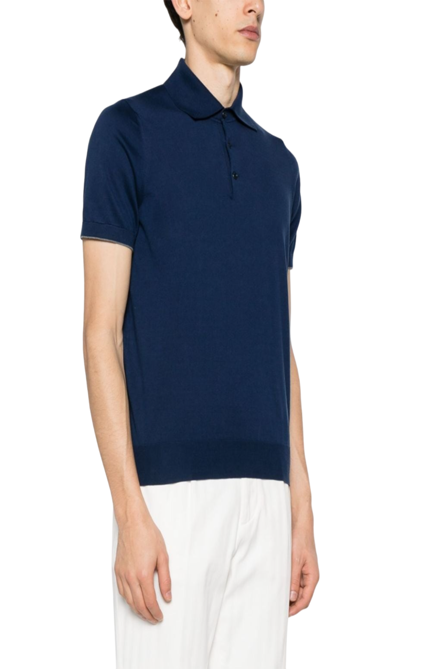 Load image into Gallery viewer, Contrasting-trim cotton polo shirt