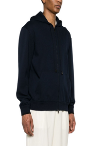 Zip-up long-sleeved hoodie