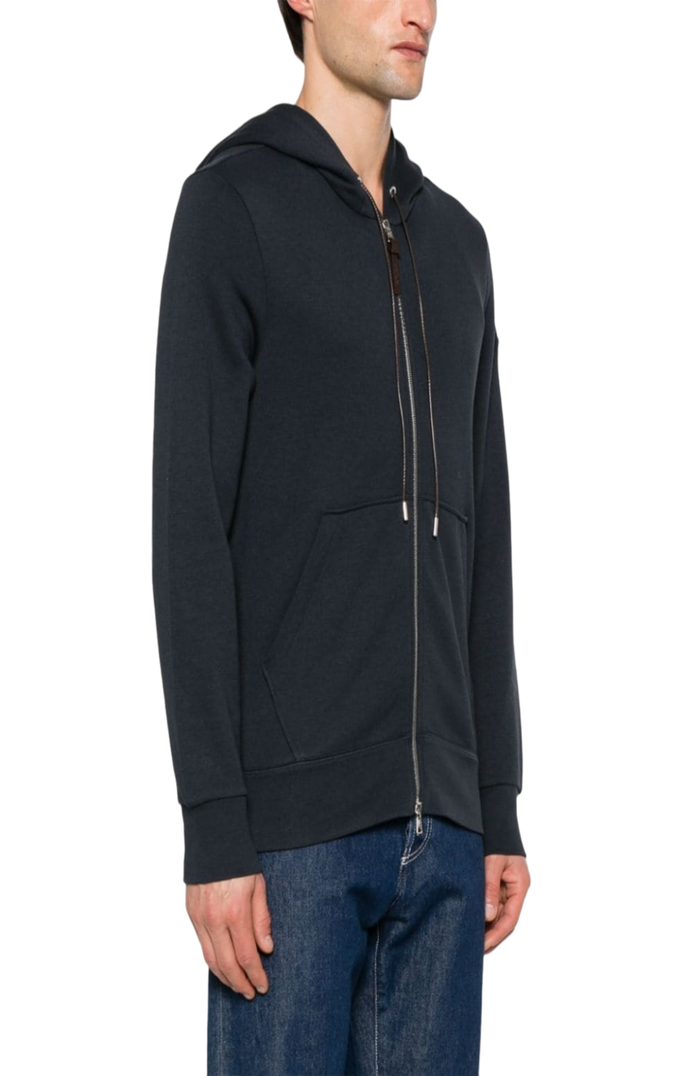 Load image into Gallery viewer, Logo-appliqué zipped hoodie