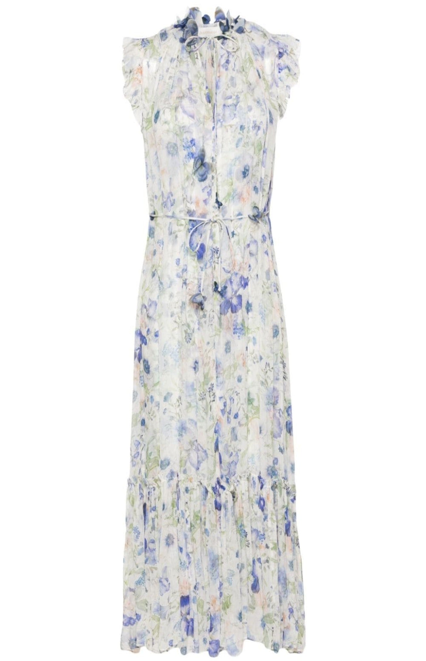 Load image into Gallery viewer, Garden-print flared maxi dress