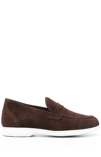 Penny slot suede loafers