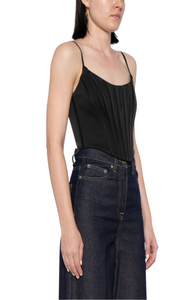 Corset-style silk top