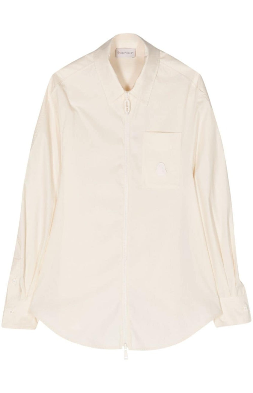 Zip-up cotton overshirt