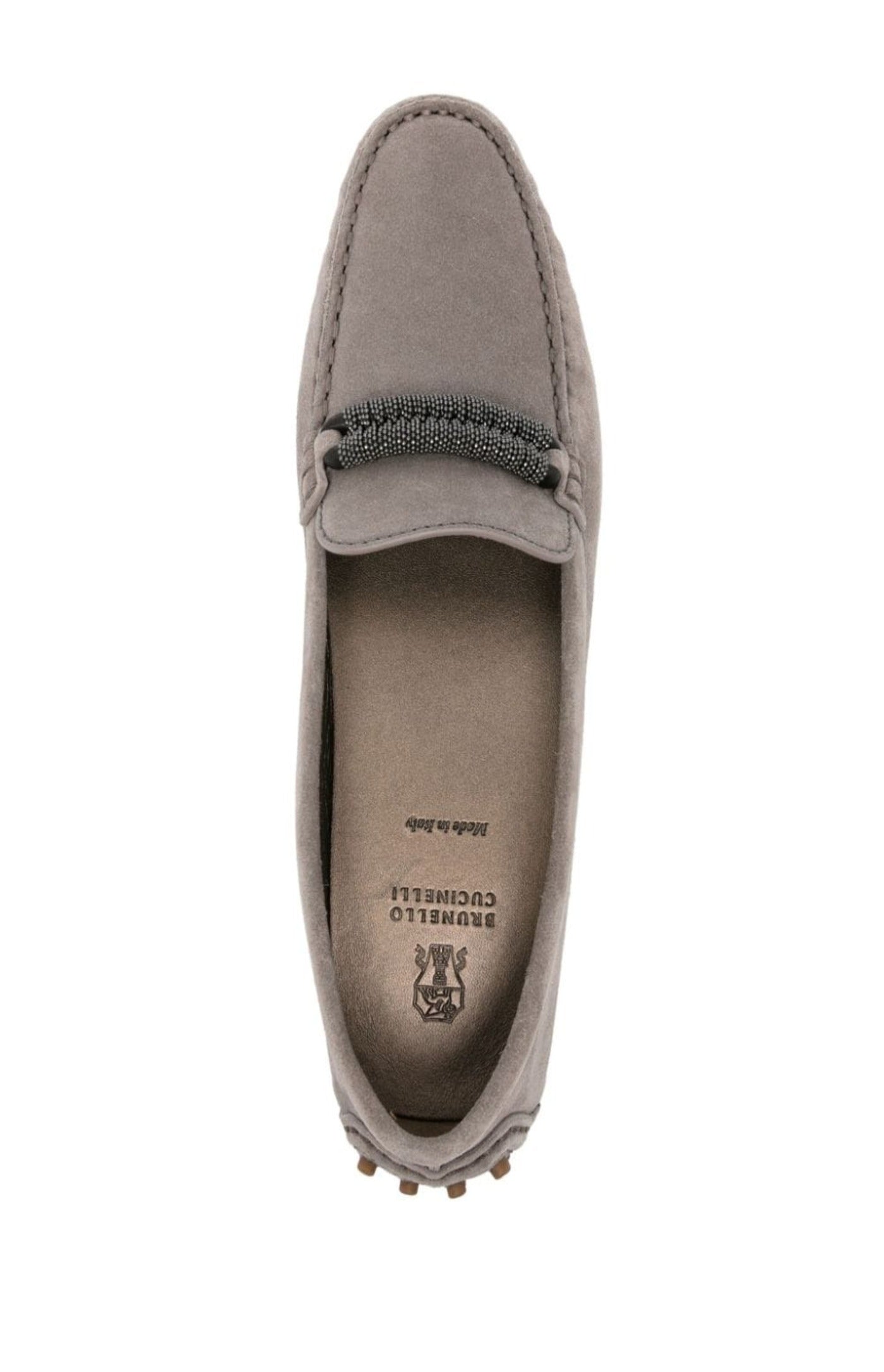 Load image into Gallery viewer, Monili-detail suede loafers