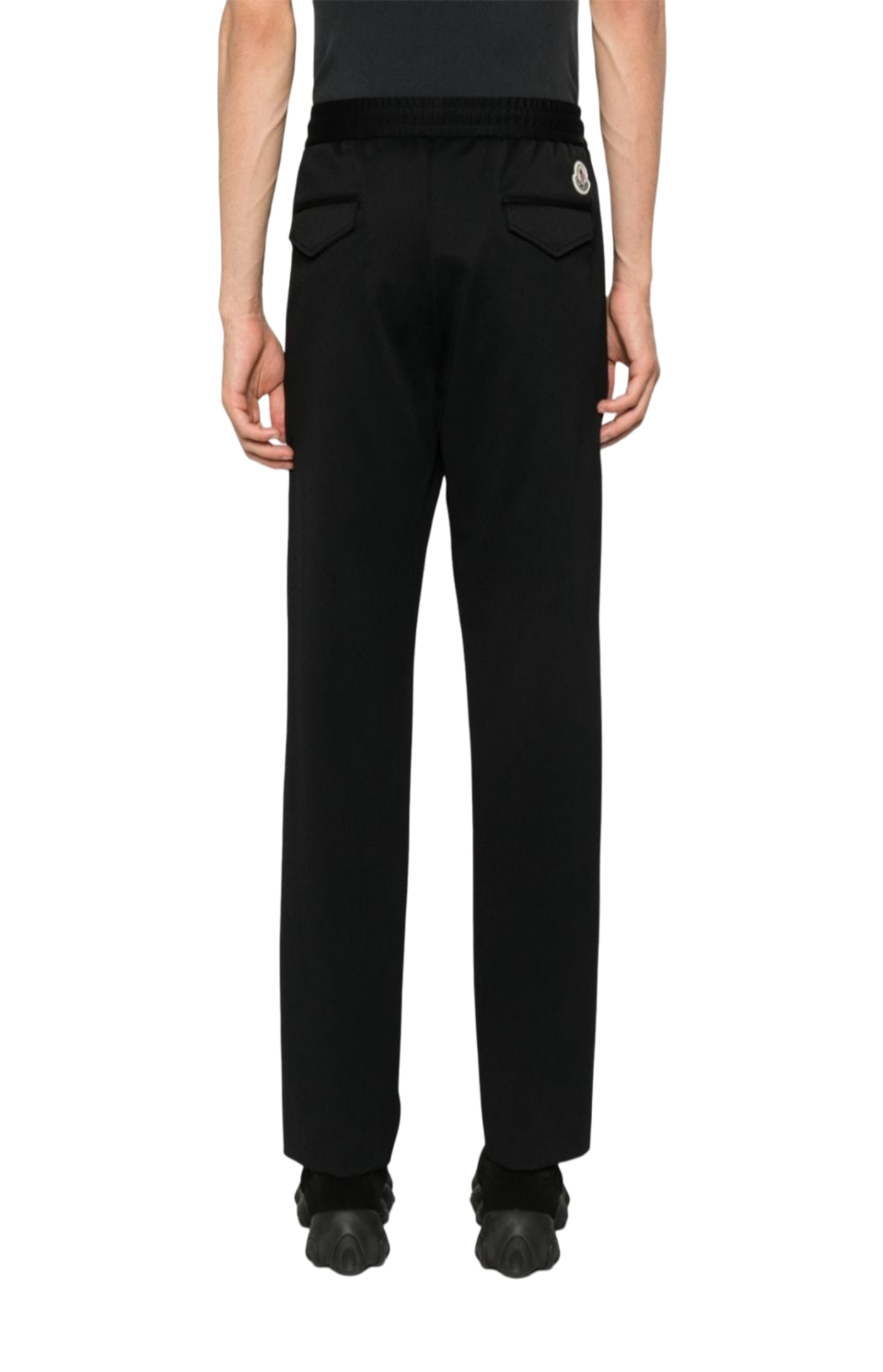 Load image into Gallery viewer, Logo-patch drawstring tapered trousers