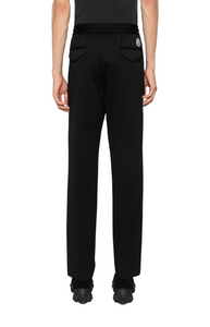 Logo-patch drawstring tapered trousers