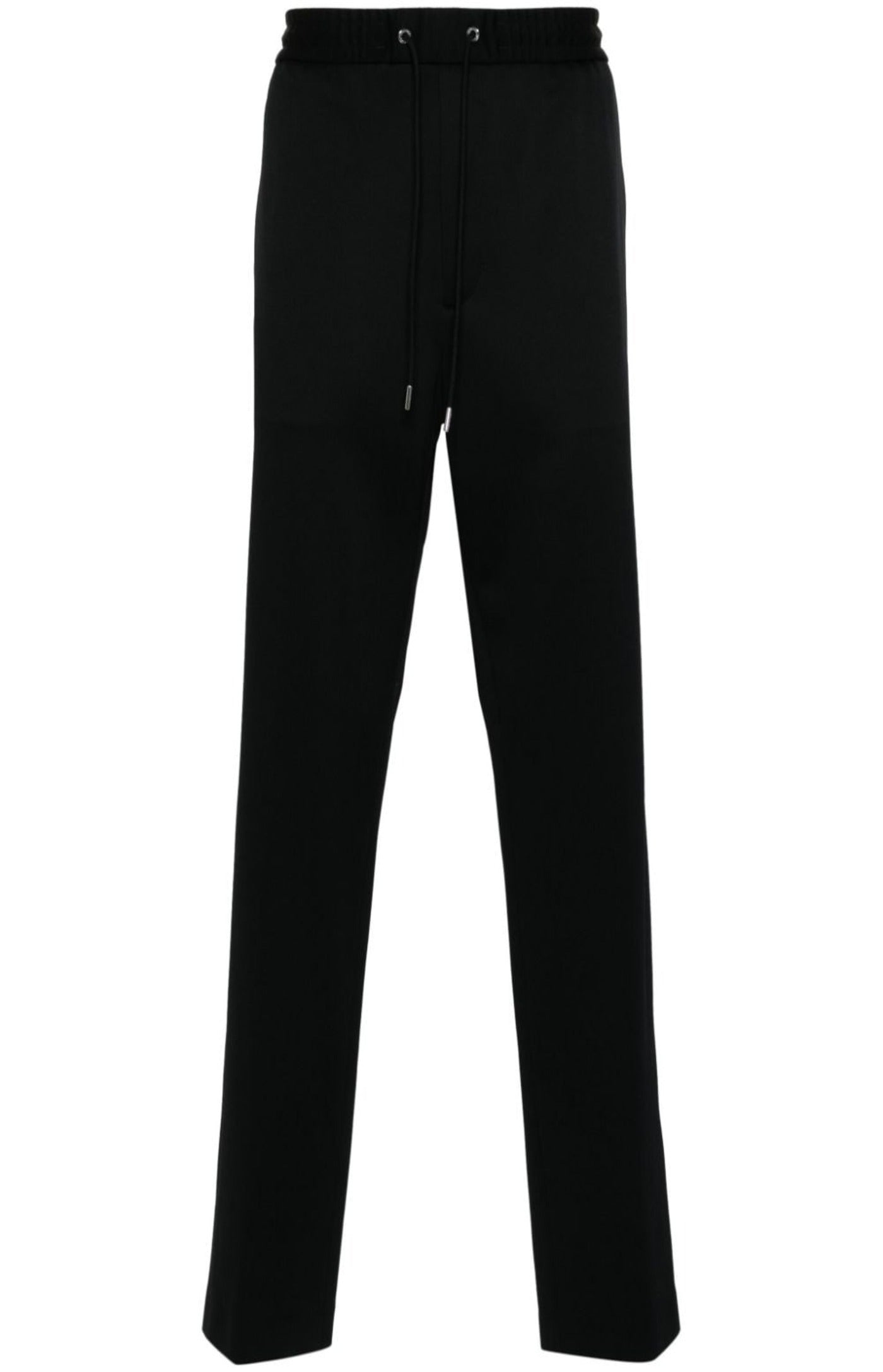 Logo-patch drawstring tapered trousers