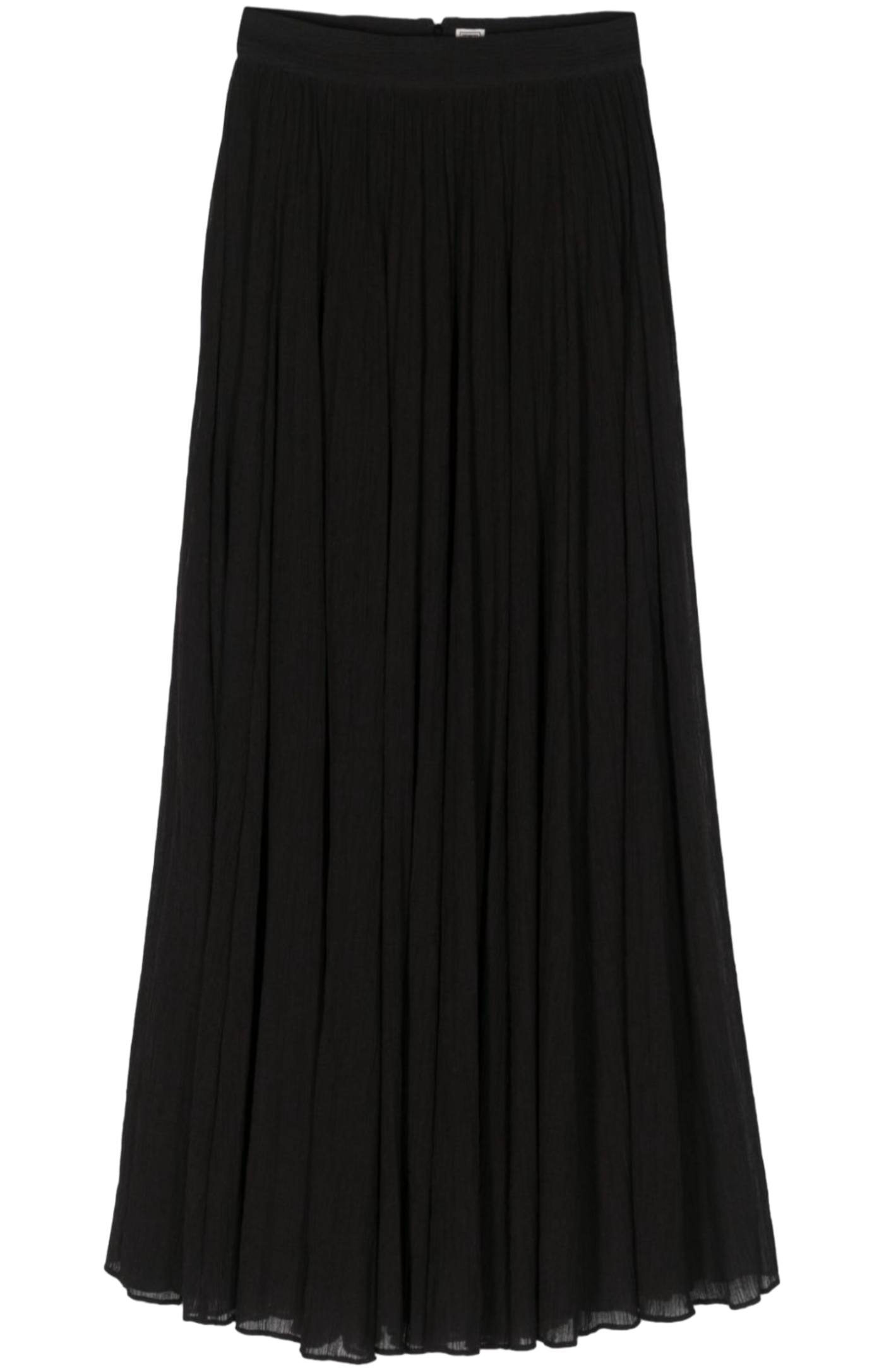 Crinkled plissé skirt black