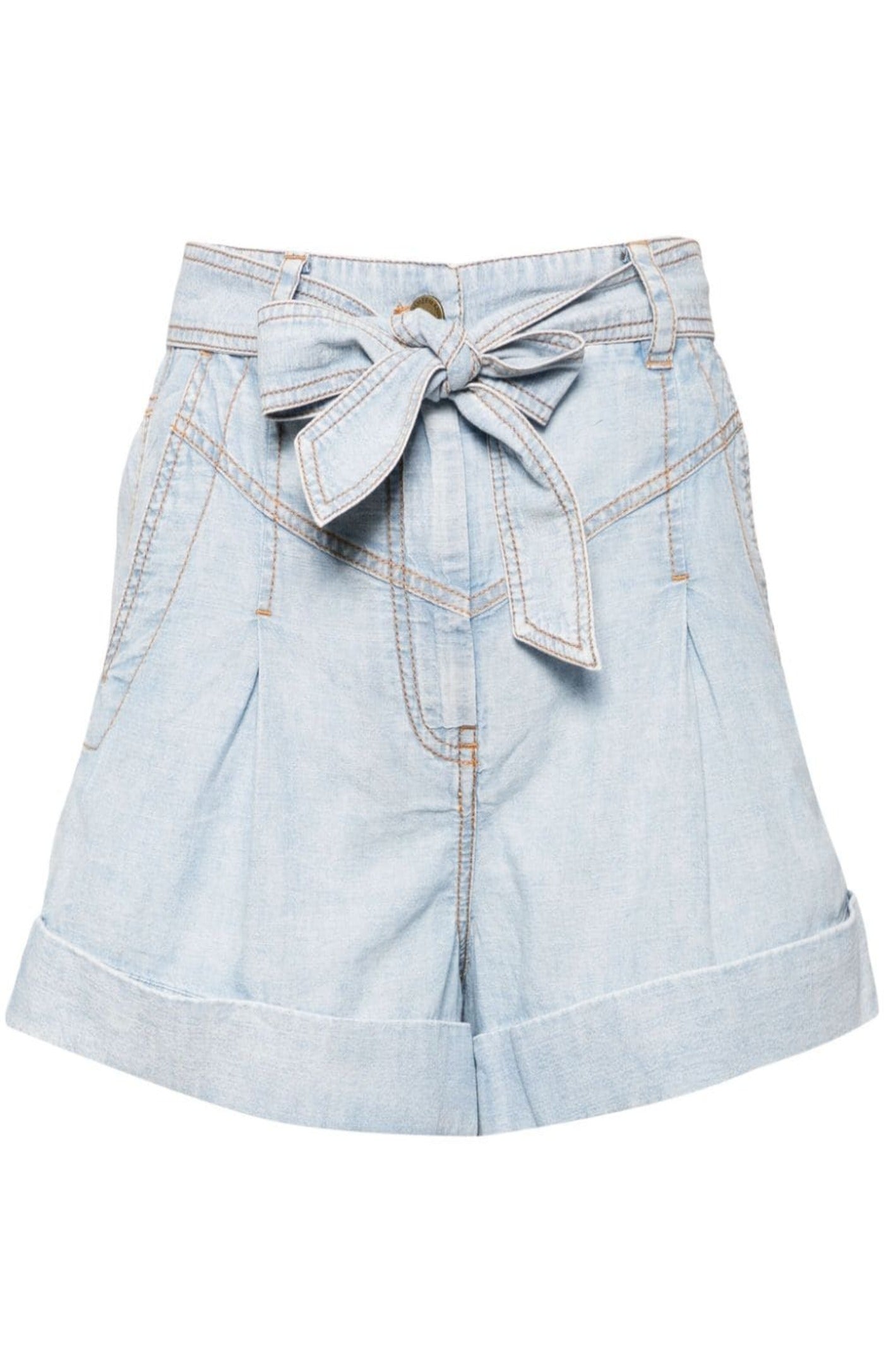 Load image into Gallery viewer, Belted denim shorts