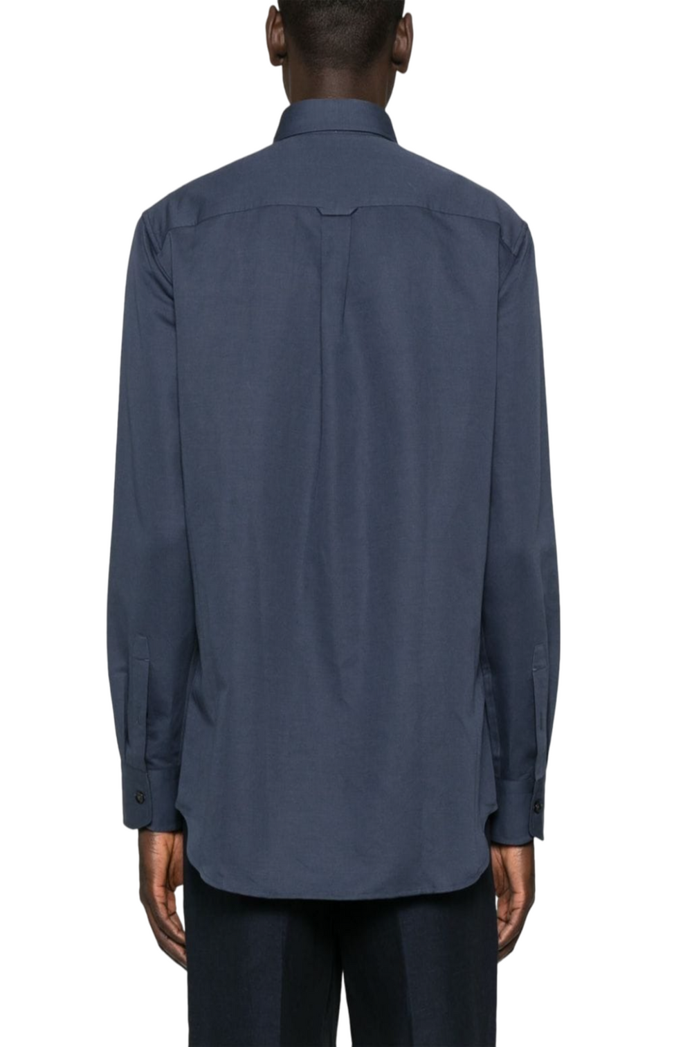 Long-sleeve cotton-linen blend shirt