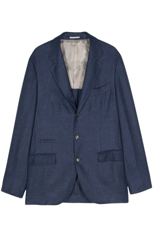 Single-breasted linen blend blazer