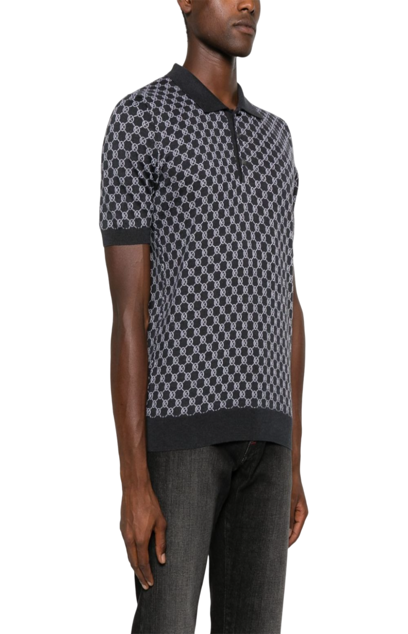 Load image into Gallery viewer, Monogram-jacquard polo shirt