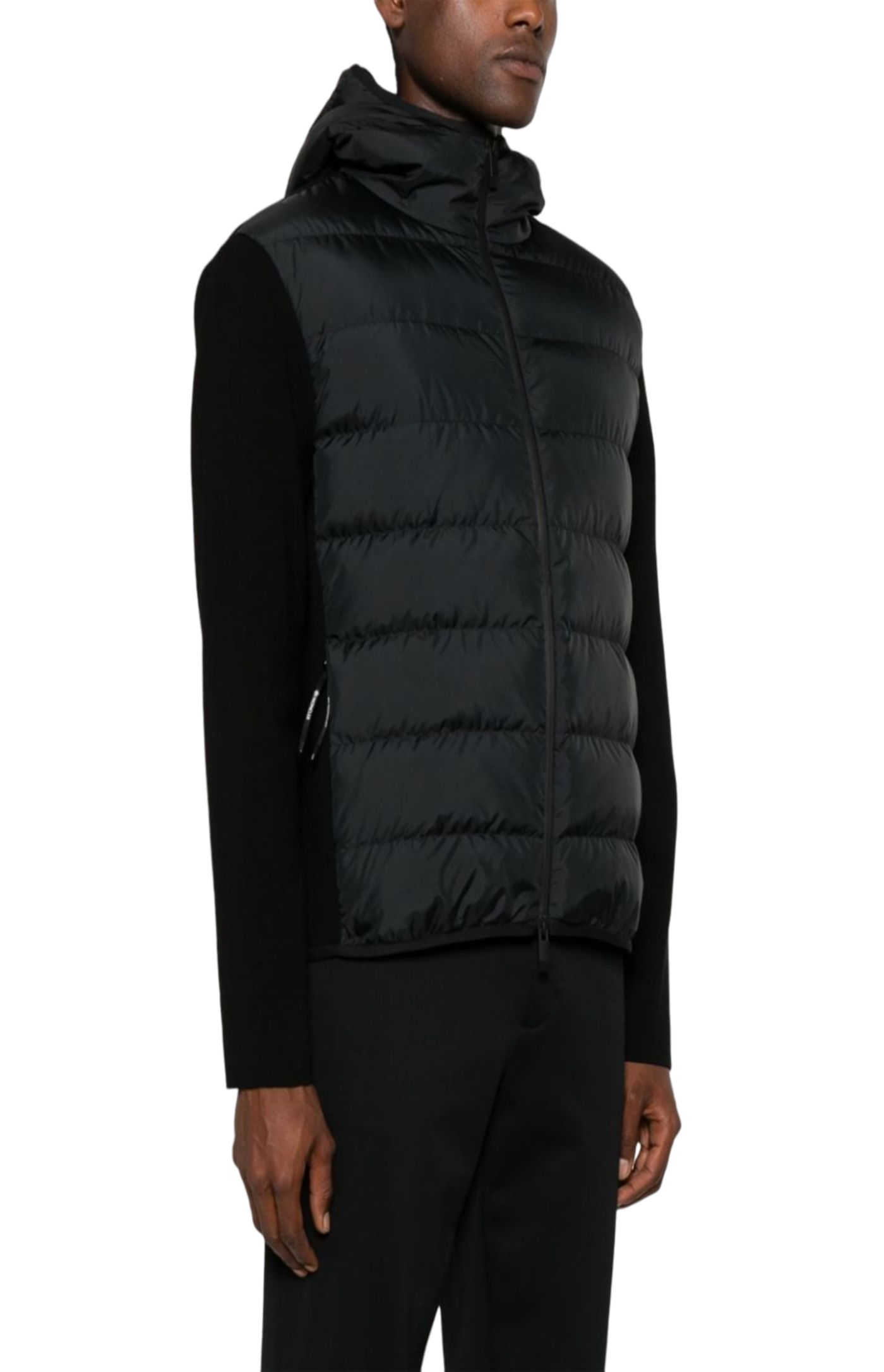 Load image into Gallery viewer, Padded-panels knitted hooded jacket