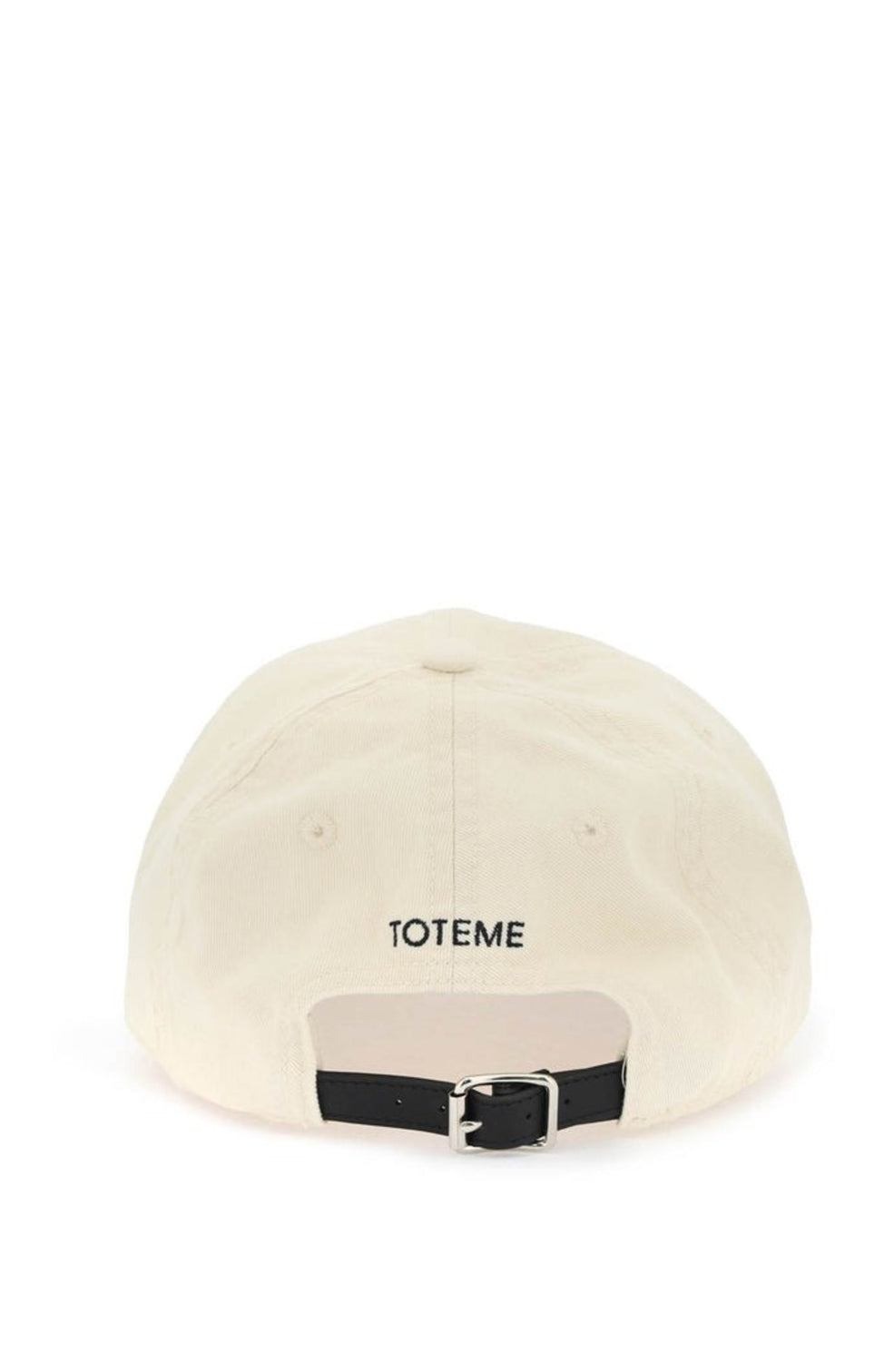 Leather-trim cotton cap pebble