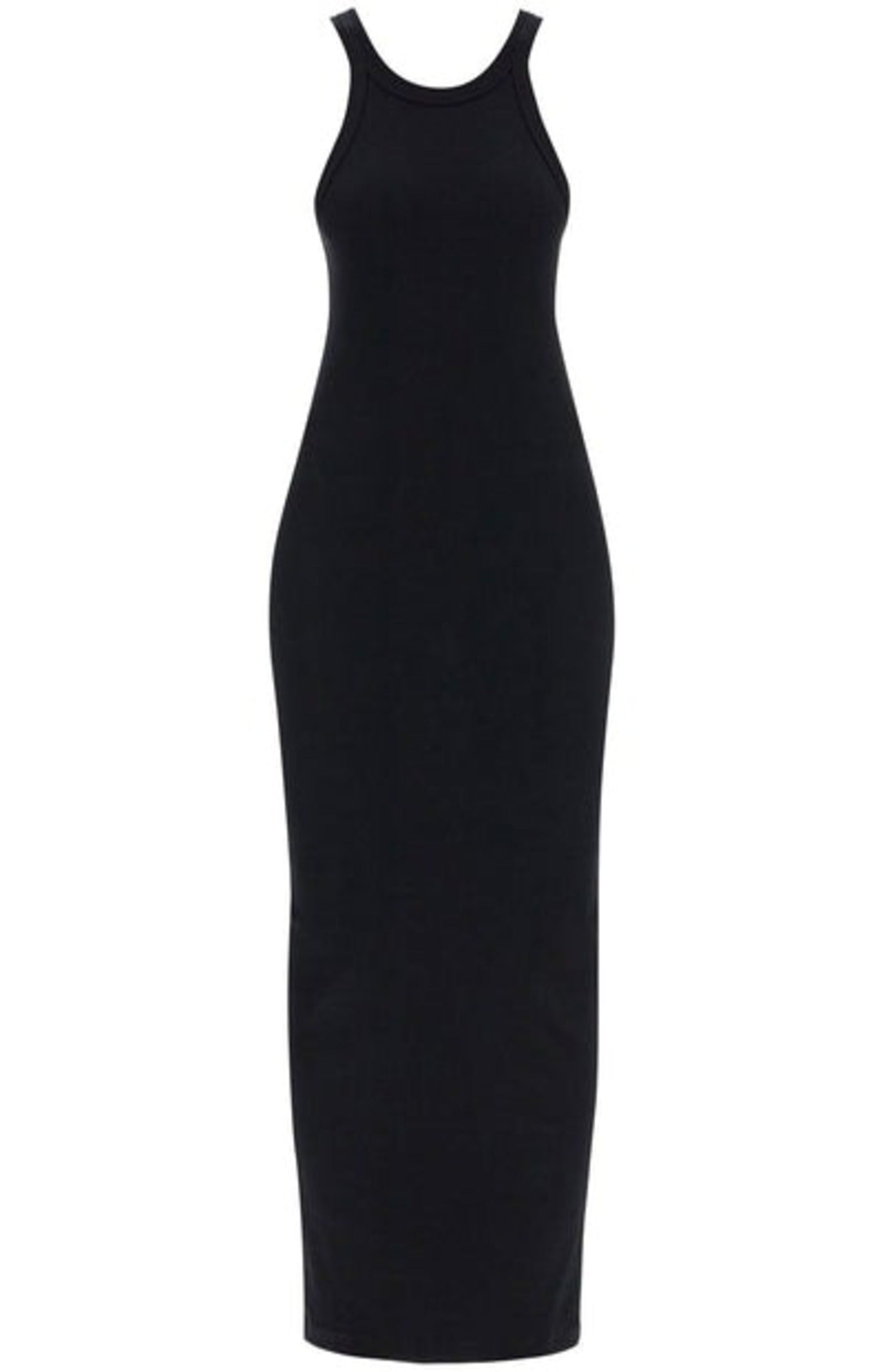 Load image into Gallery viewer, Curved rib tank dress black