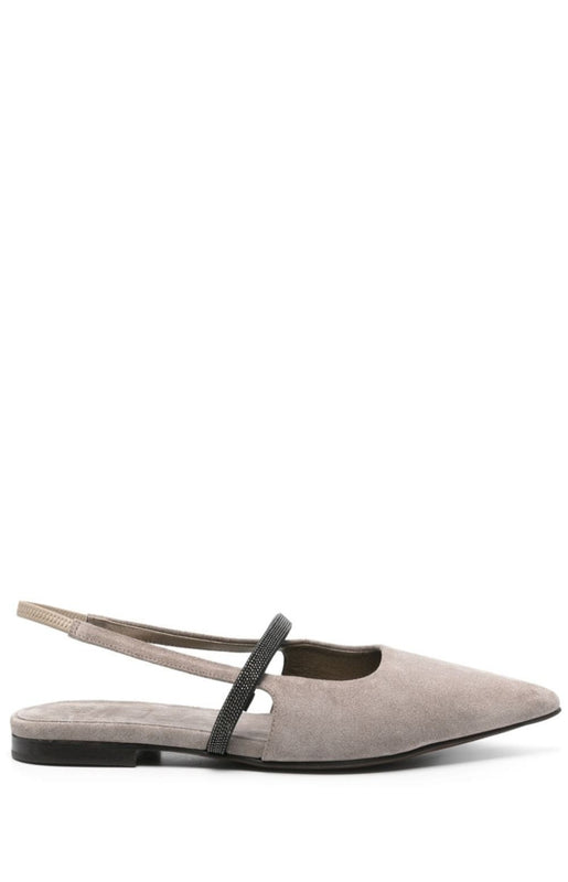 Suede slingback ballerinas