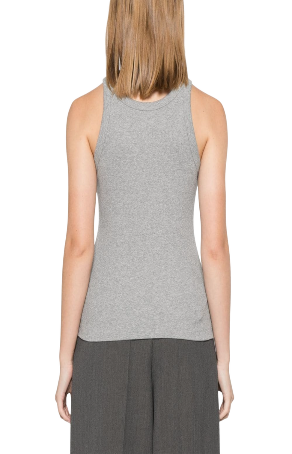 Curved ribbed tank top