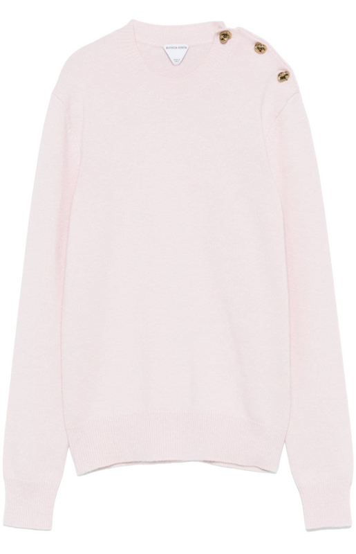 Knot Button Embellished Crewneck Jumper