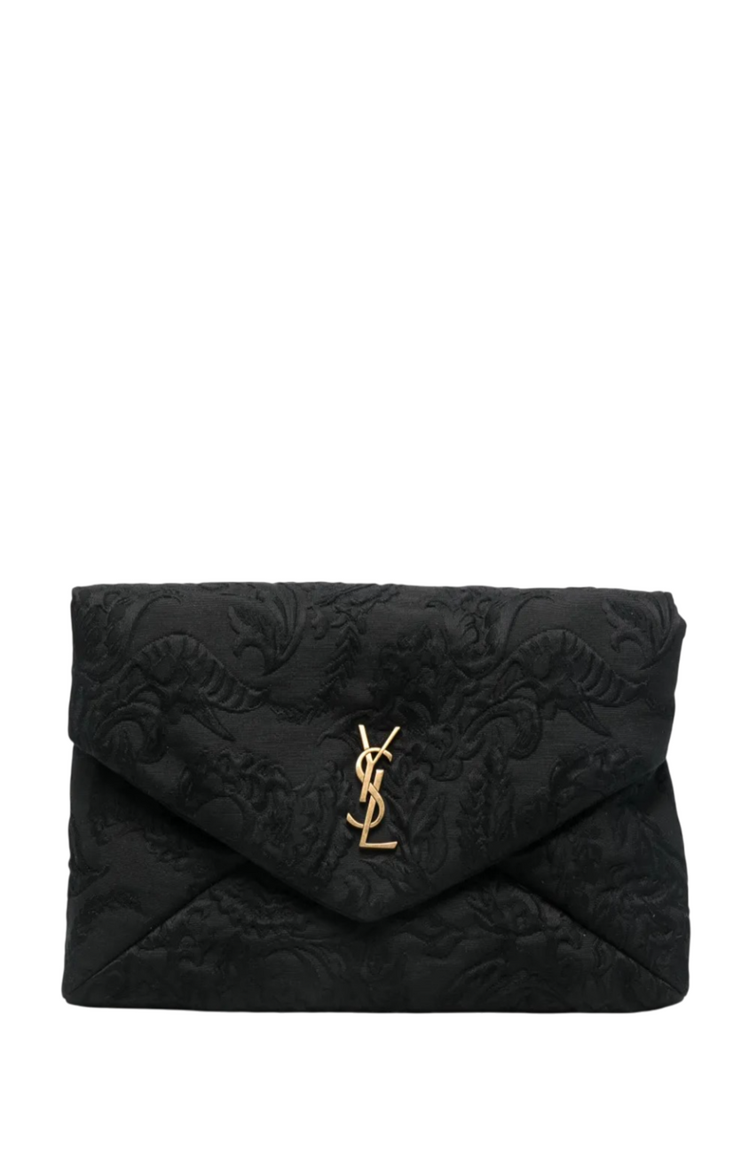 Floral-jacquard clutch bag