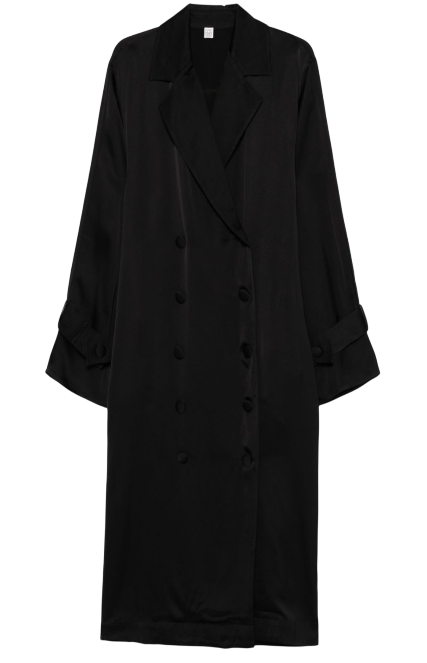 Load image into Gallery viewer, Satin trench dress black