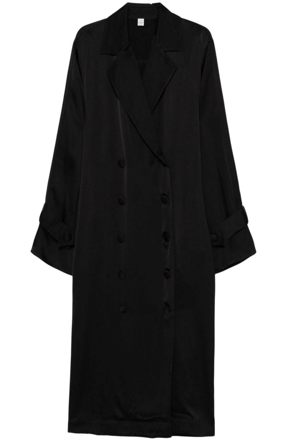 Satin trench dress black