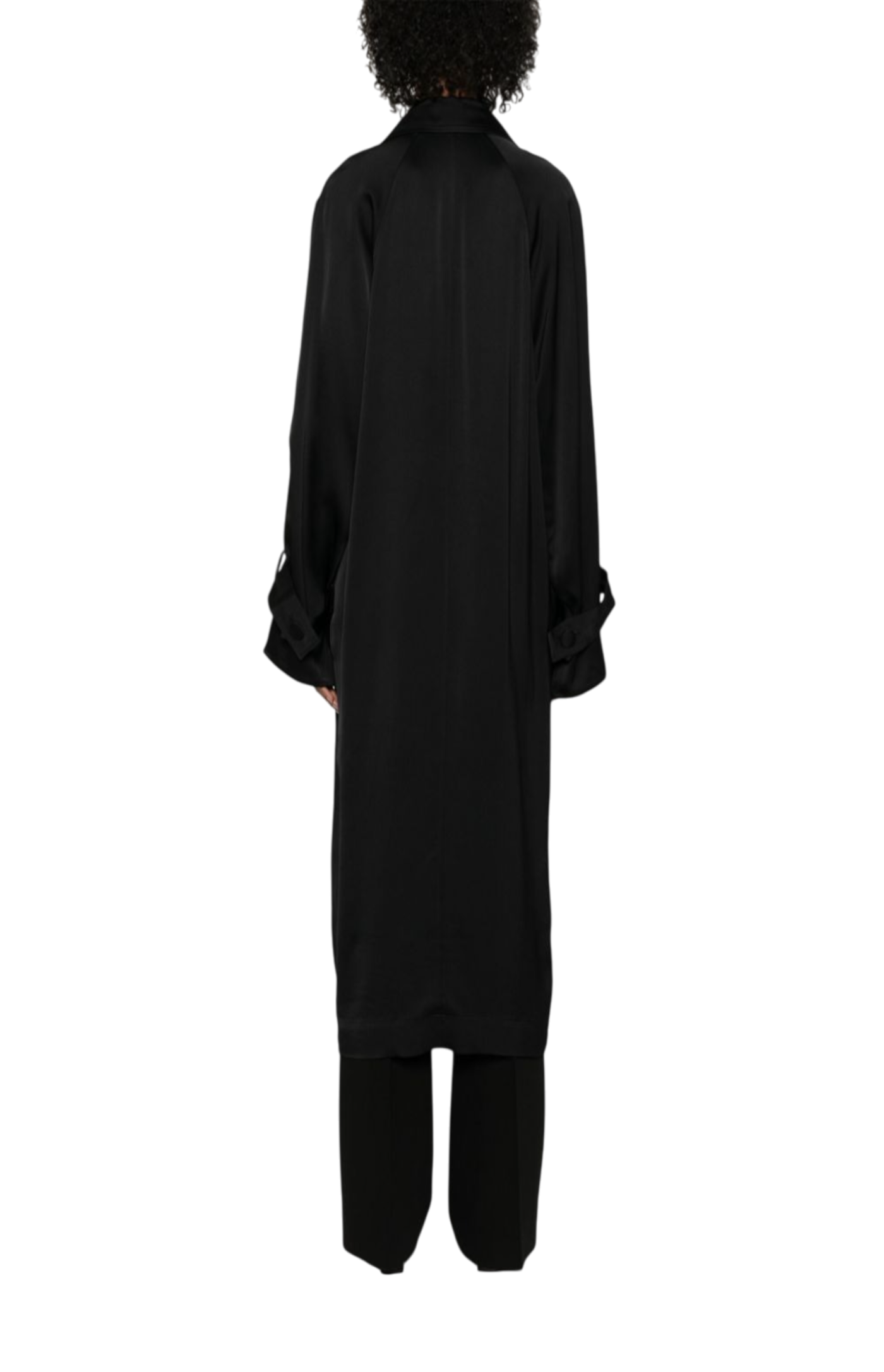 Load image into Gallery viewer, Satin trench dress black