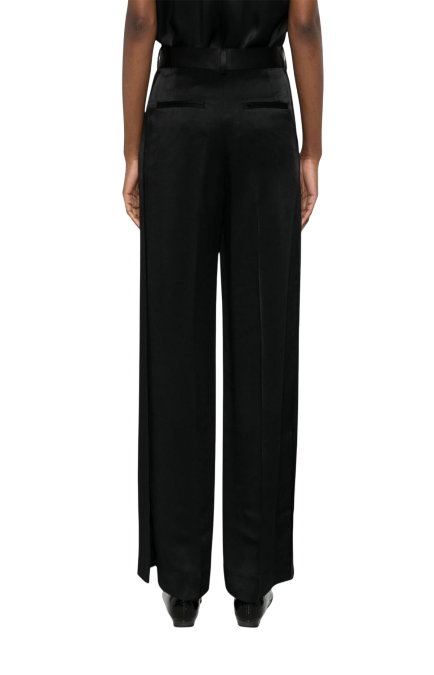 Load image into Gallery viewer, Cuff-slit trousers black