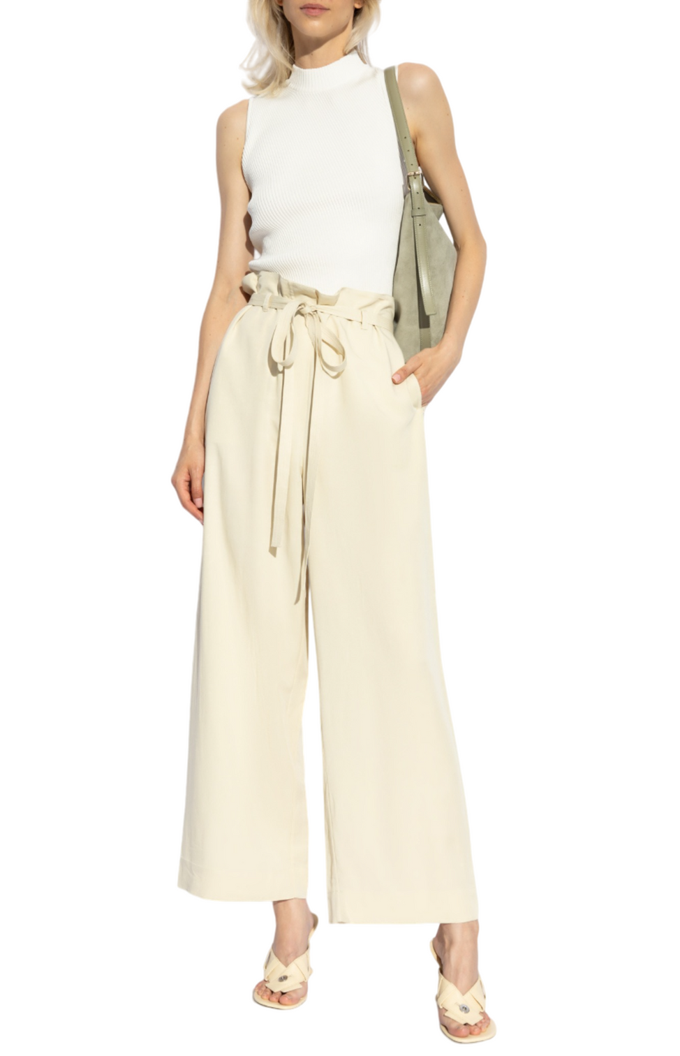 Loose cream trousers