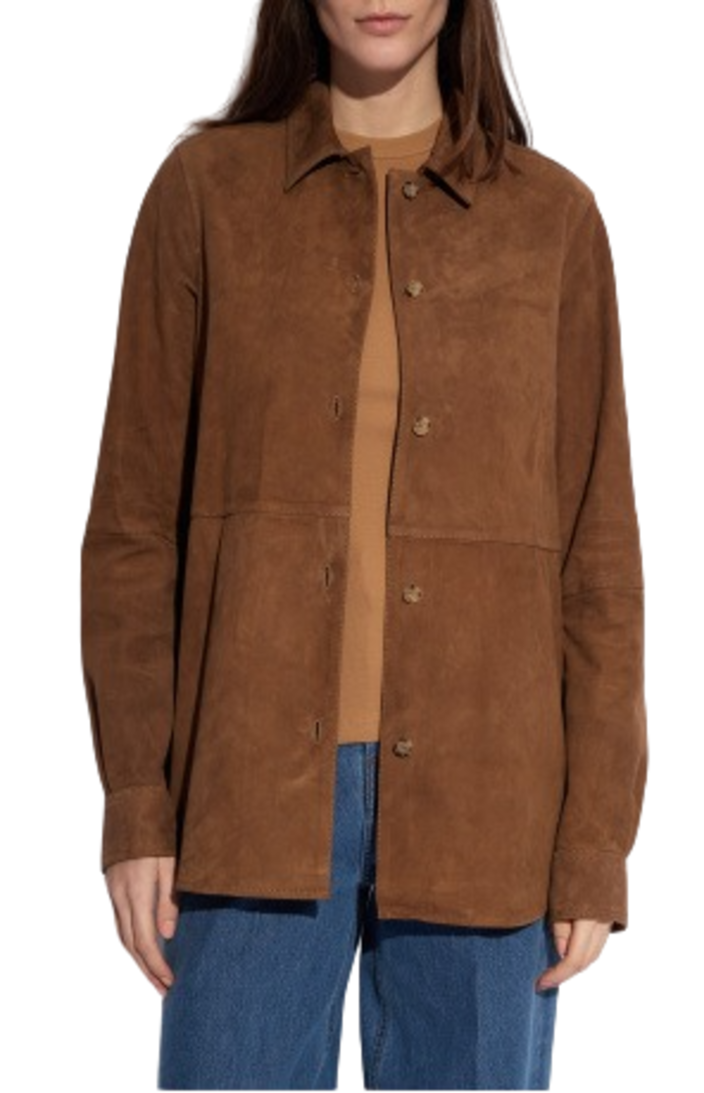 Load image into Gallery viewer, Brown suede shirt