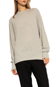 Crew-neck silk-blend knit grey