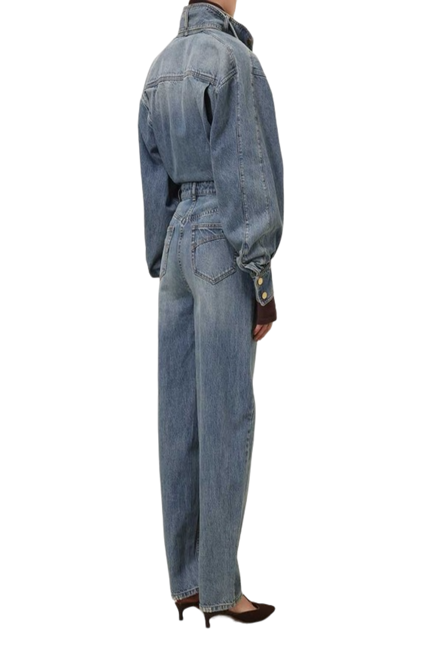 Load image into Gallery viewer, The illustration denim boilersuit