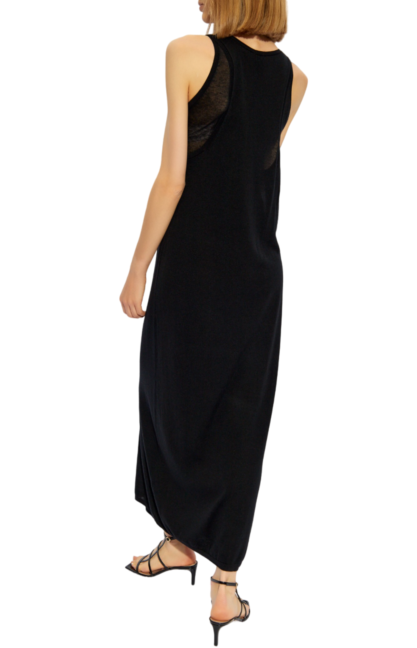 Load image into Gallery viewer, Layered knit tank dress black