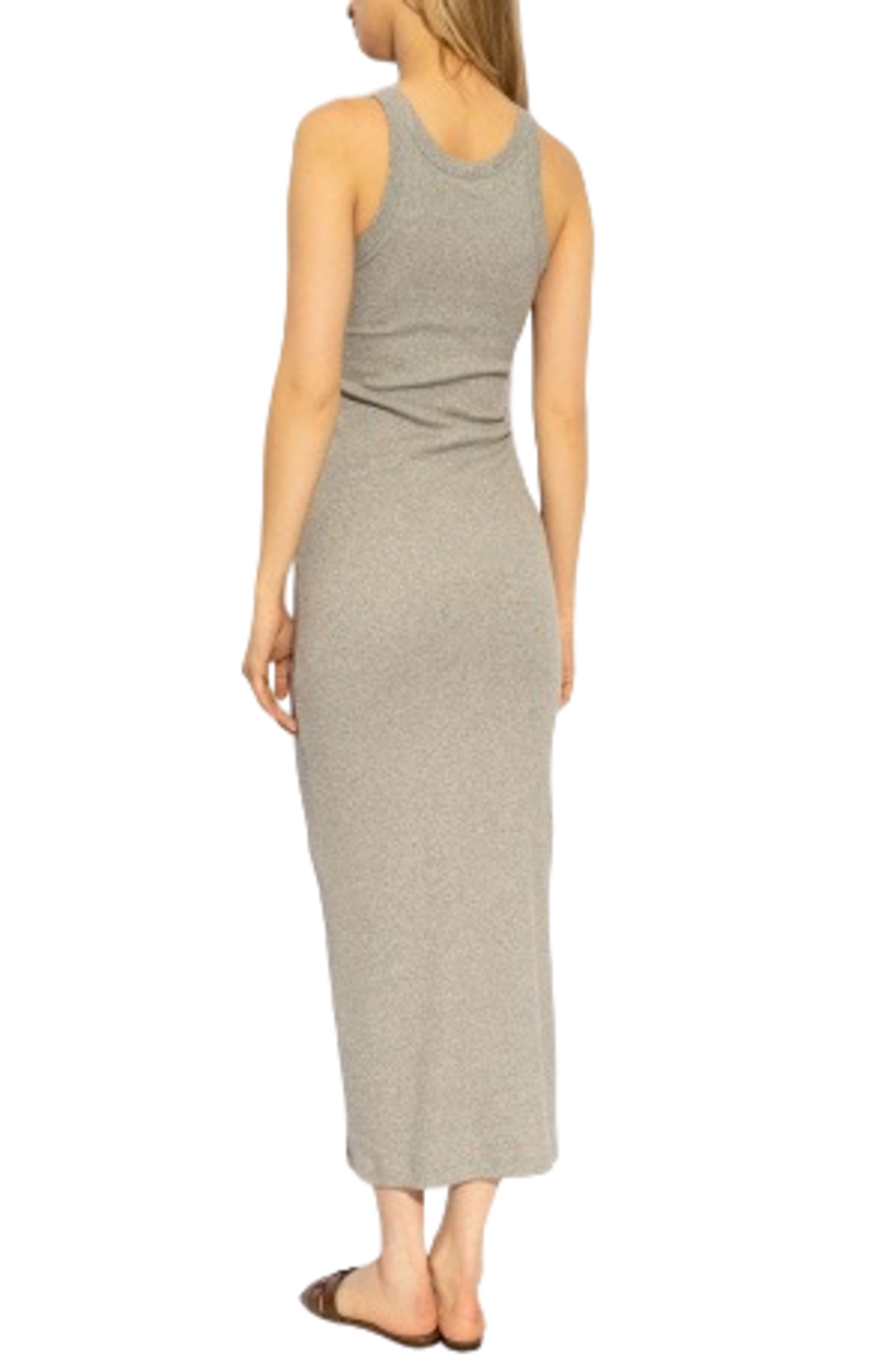 Load image into Gallery viewer, Curved rib tank dress grey melange