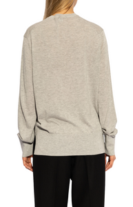 Crew-neck silk-blend knit grey