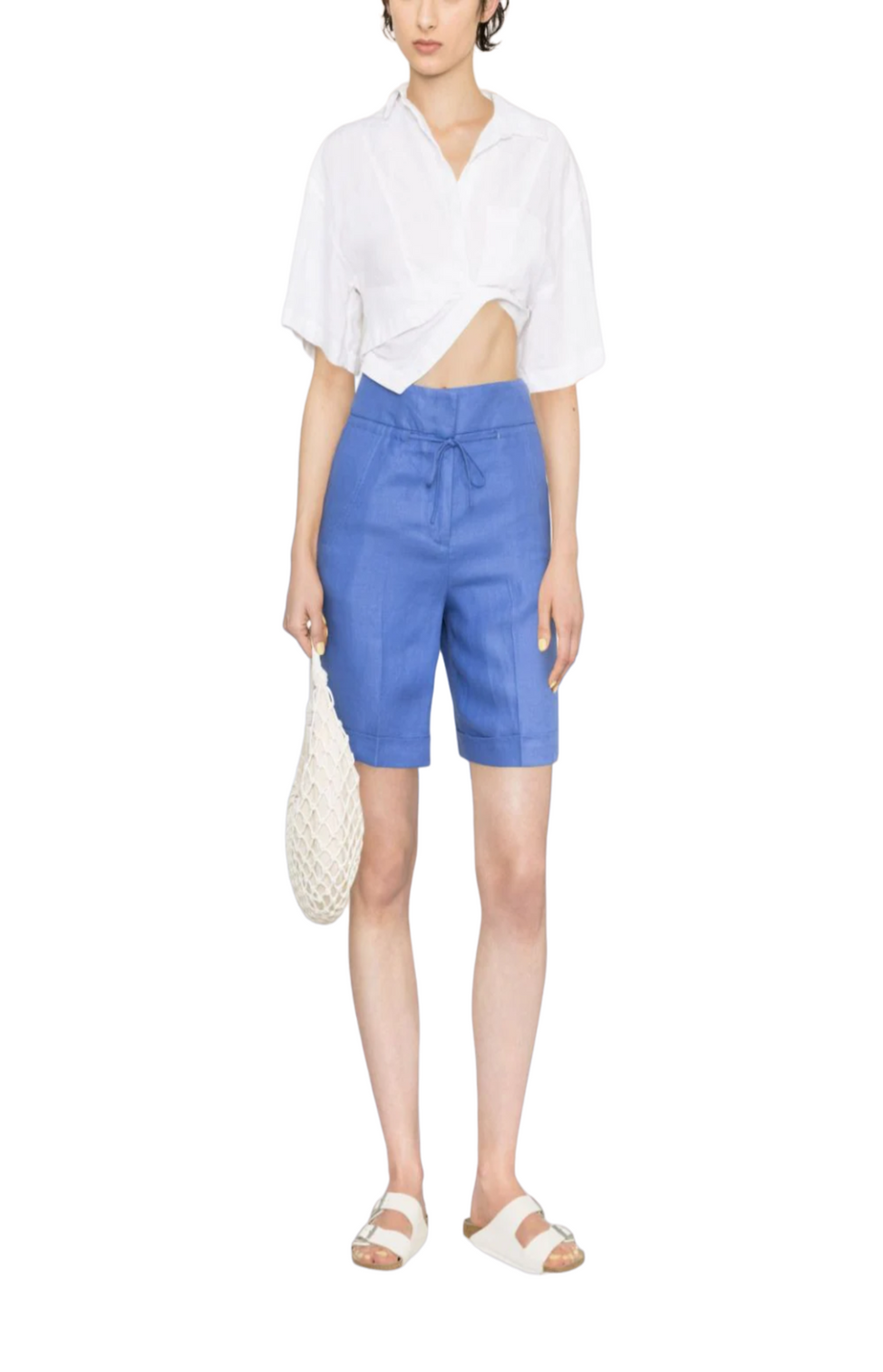 Drawstring linen shorts