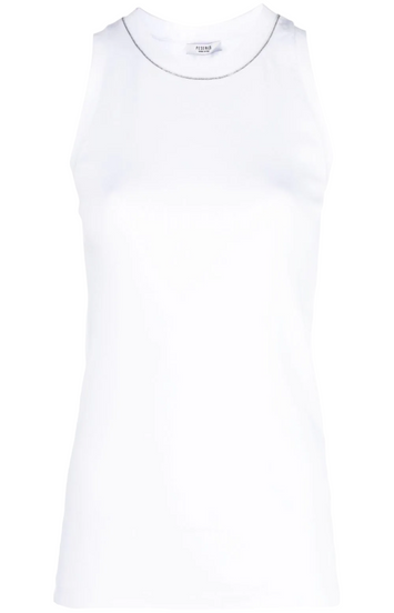 Contrast-trim tank top