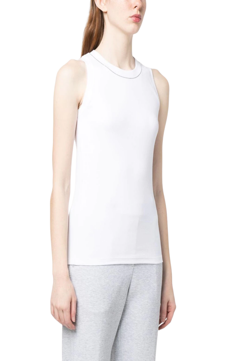 Contrast-trim tank top