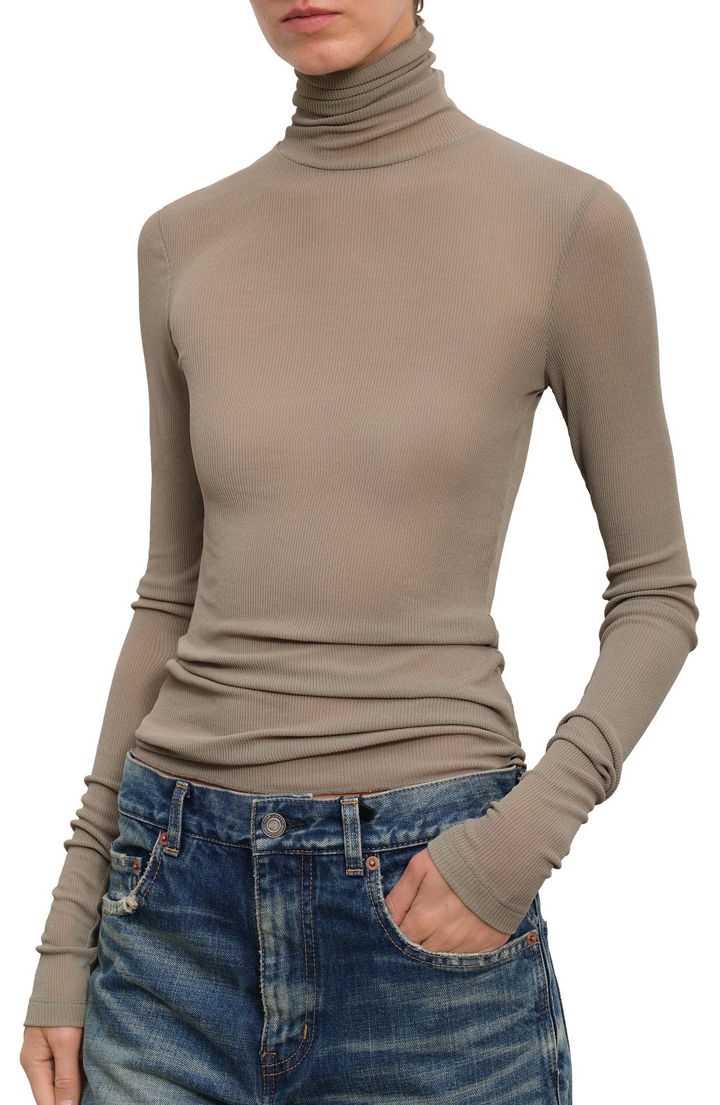 Load image into Gallery viewer, High-neck ribbed-knit jumper