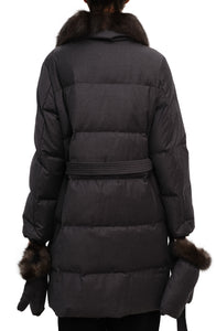 Long down jacket with mittens