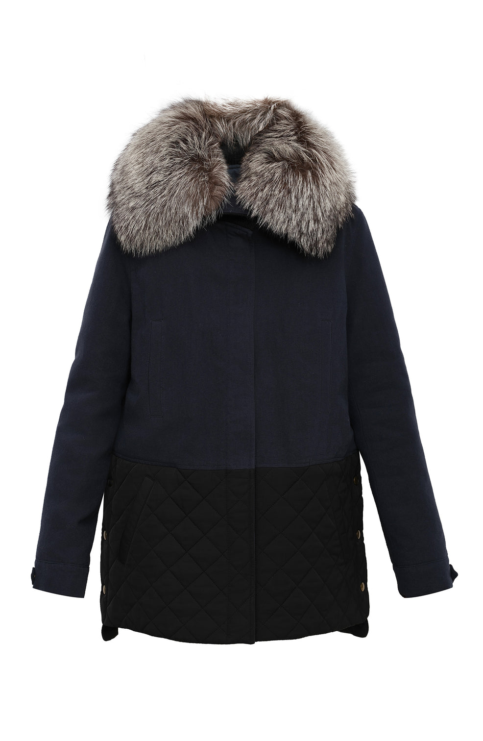 Fur collar parka