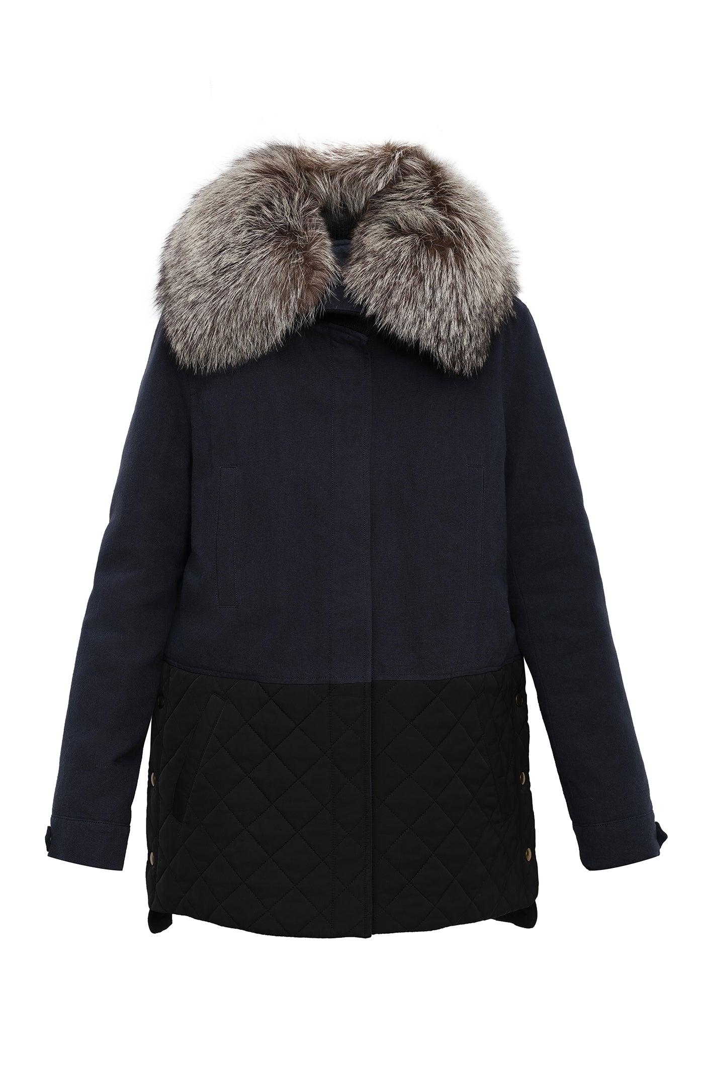 Fur collar parka