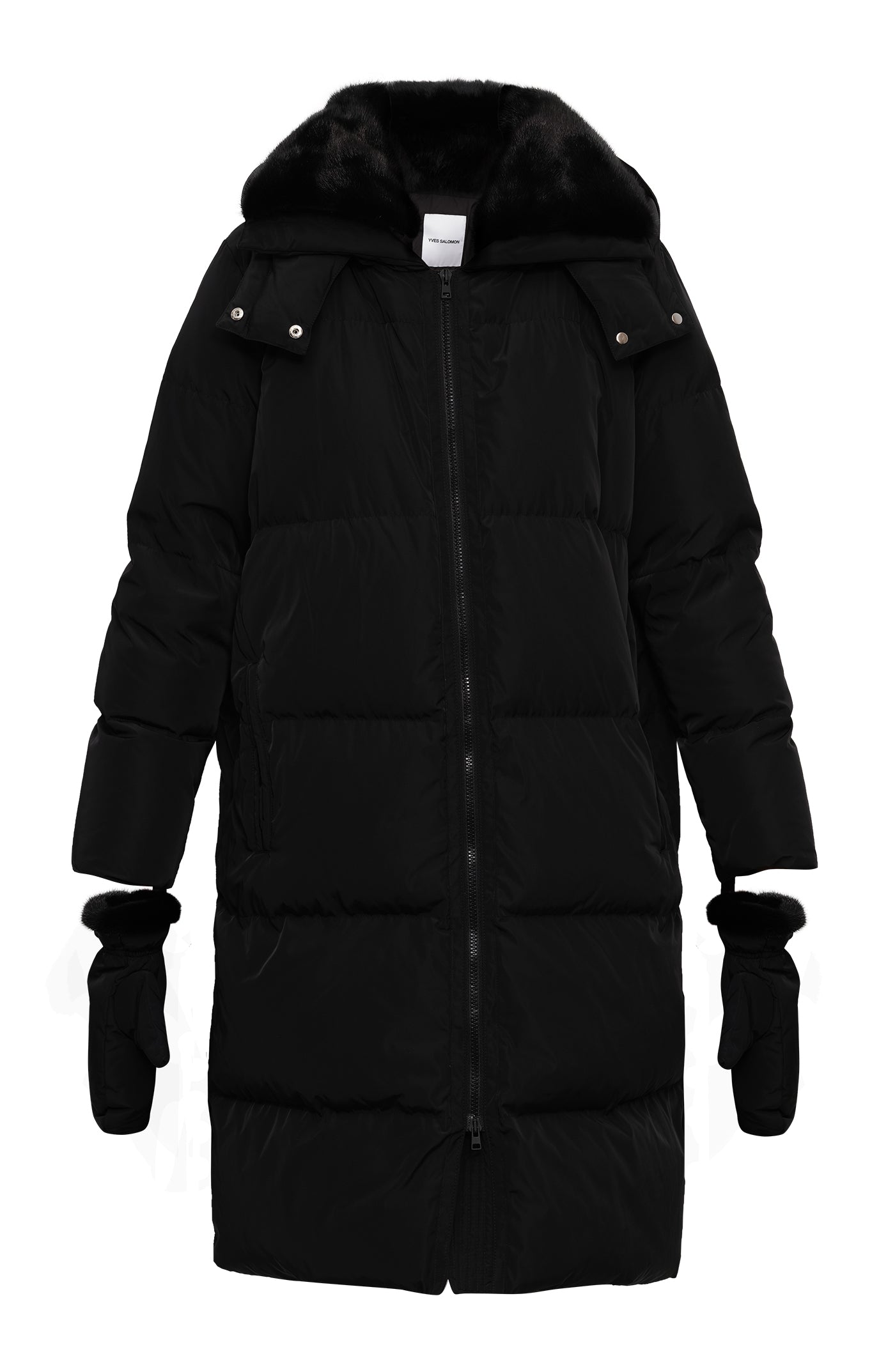 Load image into Gallery viewer, Long belted down jacket in technical fabric