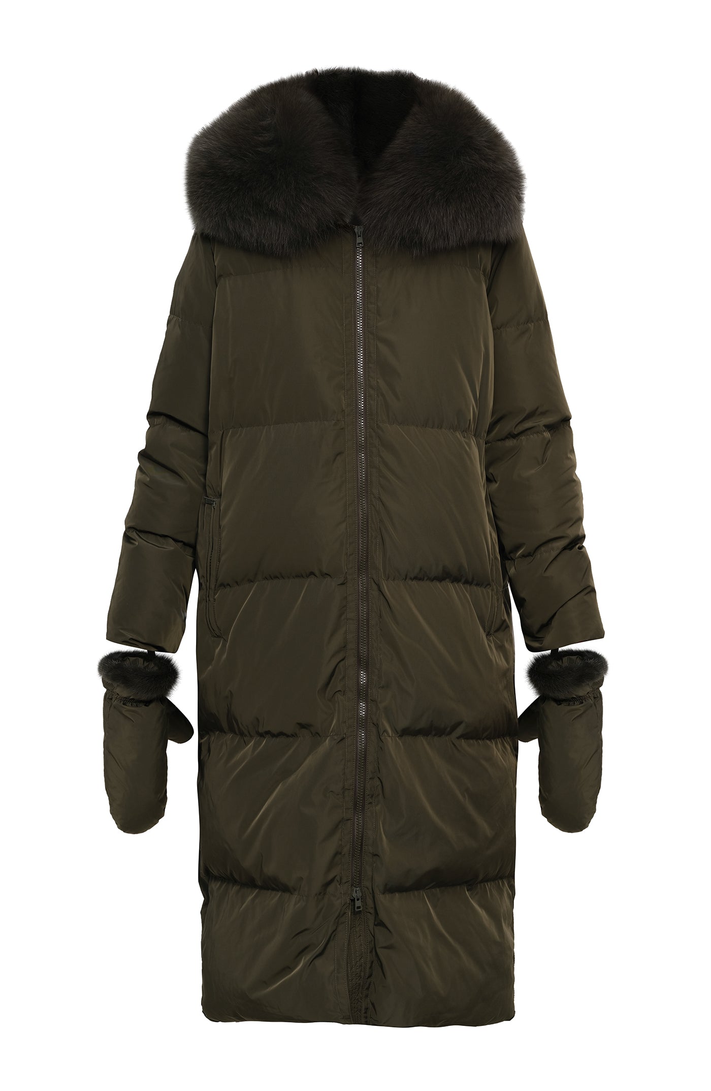 Load image into Gallery viewer, Long down jacket in technical fabric