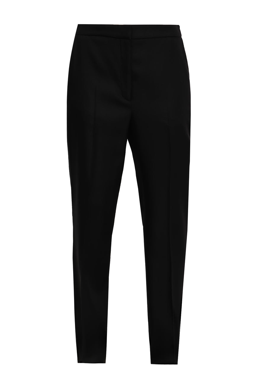 Low-waist satin trousers