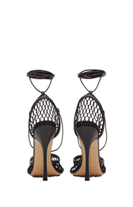 Stretch lace-up sandal