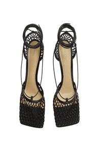 Stretch lace-up sandal