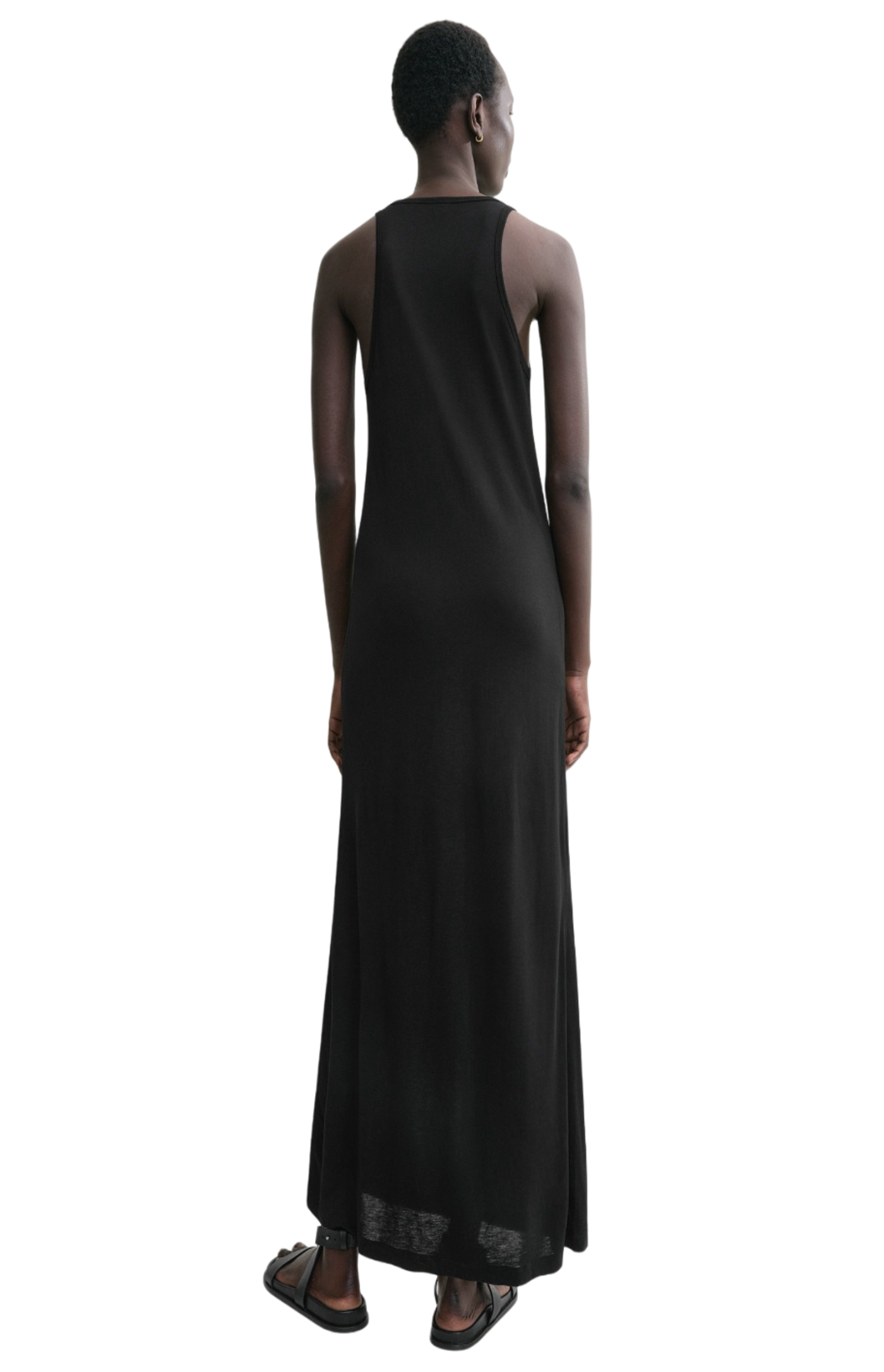 Load image into Gallery viewer, Scoop-neck jersey dress black