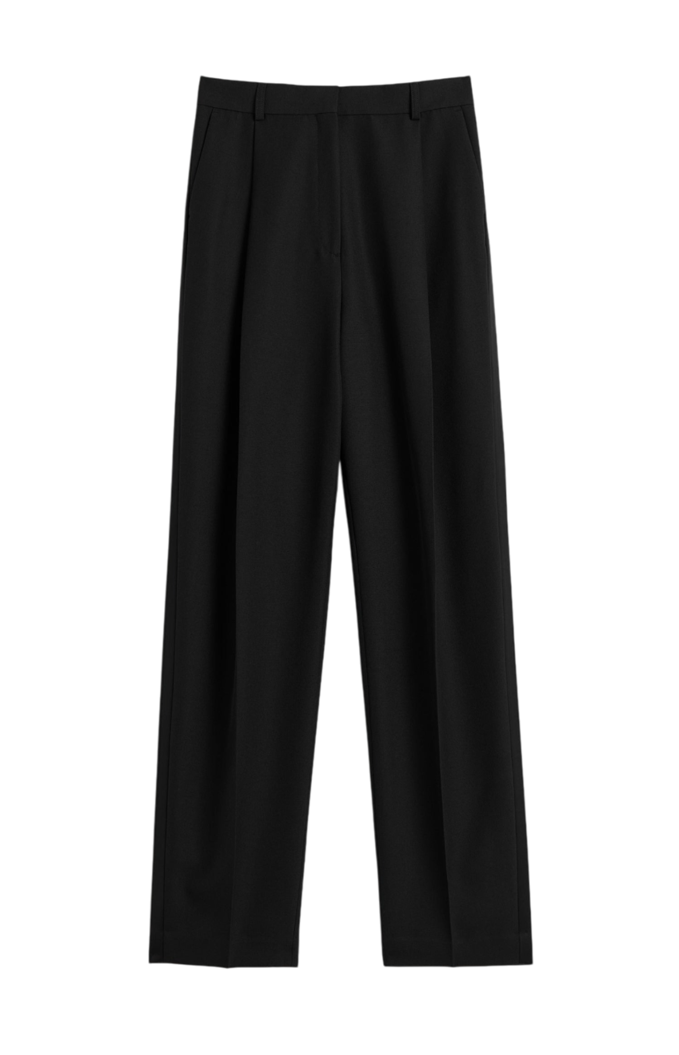 Load image into Gallery viewer, Pleated straight trousers black